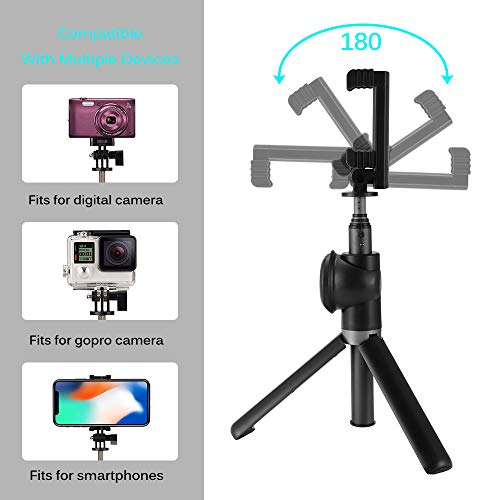 image for Konesky Bluetooth Remote Control Selfie Stick Tripod, Lightweight Univ