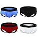 sandbank Men Sexy Bulge Pouch Open Crotchless Briefs Underwear Thongs Jockstrap(US L = Asian Tag XL, 4 Pack-Mix Color #1)