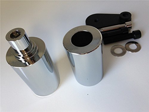 HTTMT MT219-025A- Aluminum No Cut Frame Slider Protector Compatible with 2003-2005 Yzf R6 2006-2009 R6S Chrome