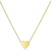 Inerney Heart Necklace for Women,Dainty 14K Gold/Silver Plated Love Pendant, Cute Tiny Heart Choker, Simple Gold Chain Jewelry Gift for Her