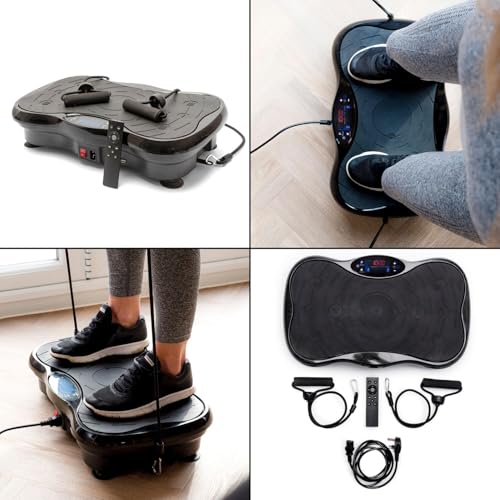 LBOYLOVE® Vibration Plate Exercise Machine，Lymphatic Drainage Machine for Weight Loss For Whole Body Workout, Vibration Fitness Trainer, Compact Designed Power Plate With Resistance Cords