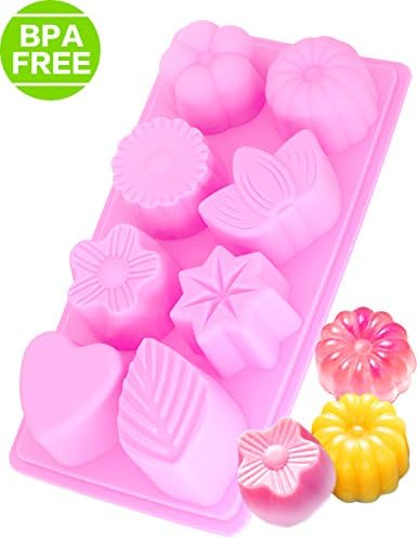 Candy Molds &amp; Soap Molds, 8 Flower Silicone Molds, Party Cake Decoration, BPA Free