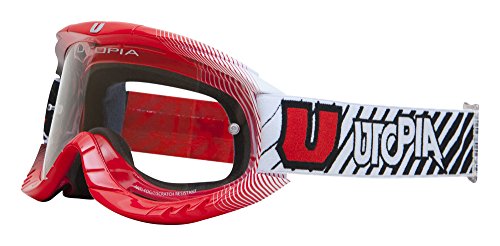 Utopia slayer pro mx red fade stripes goggles