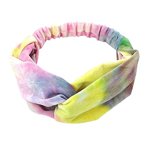 Set of 6 Women\'s Yoga Sport Athletic Headband for Running Sports Travel Fitness Elastic Cross Wicking Workout Non Slip Lightweight Multi Velvet Headbands Headscarf fits All Men & Women (Gradient D)