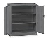 Tennsco 4218 24 Gauge Steel Standard Welded Counter High Cabinet, 2 Shelves, 150 lbs Capacity per Shelf, 36