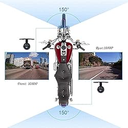 VSYSTO WiFi Motorcycle Dash Cam, 2 Inch Screen All