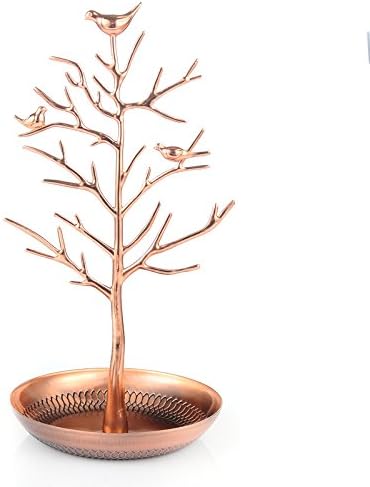 Inviktus Silver Birds Tree Jewelry Stand Display Earring Necklace Holder Organizer Rack Tower