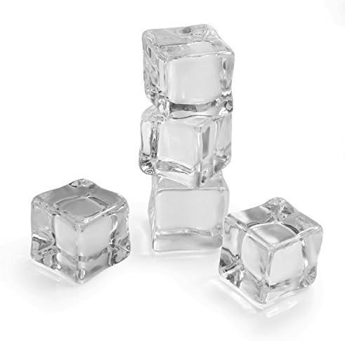 Landisun 24 Counts/Pack Fake Artificial Acrylic Ice Cubes Crystal Clear 1 Inch by Landiusn