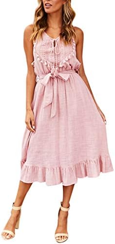 veyikdg Fashion Sunflower Dress for Women Printed V-Neck Camis Backless Lightweight Sleeveless Seaside Entertainment Party Daily Sports Leisure Beach