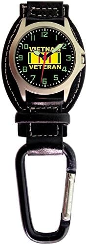 Vietnam Veteran Water Resistant Carabiner Watch w/ Convertible Wrist Strap