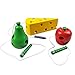 Montessori Activity Wooden 3 Pieces with Cheese and Apple Pears Baby and Kids Wooden Toys Toddler Travel Lacing Game for Plane Car Children Early Learning Educational Wood Block Puzzles boys/girls Abo