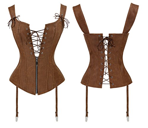 Charmian-Womens-Renaissance-Lace-Up-Vintage-Boned-Bustier-Corset-with-Garters