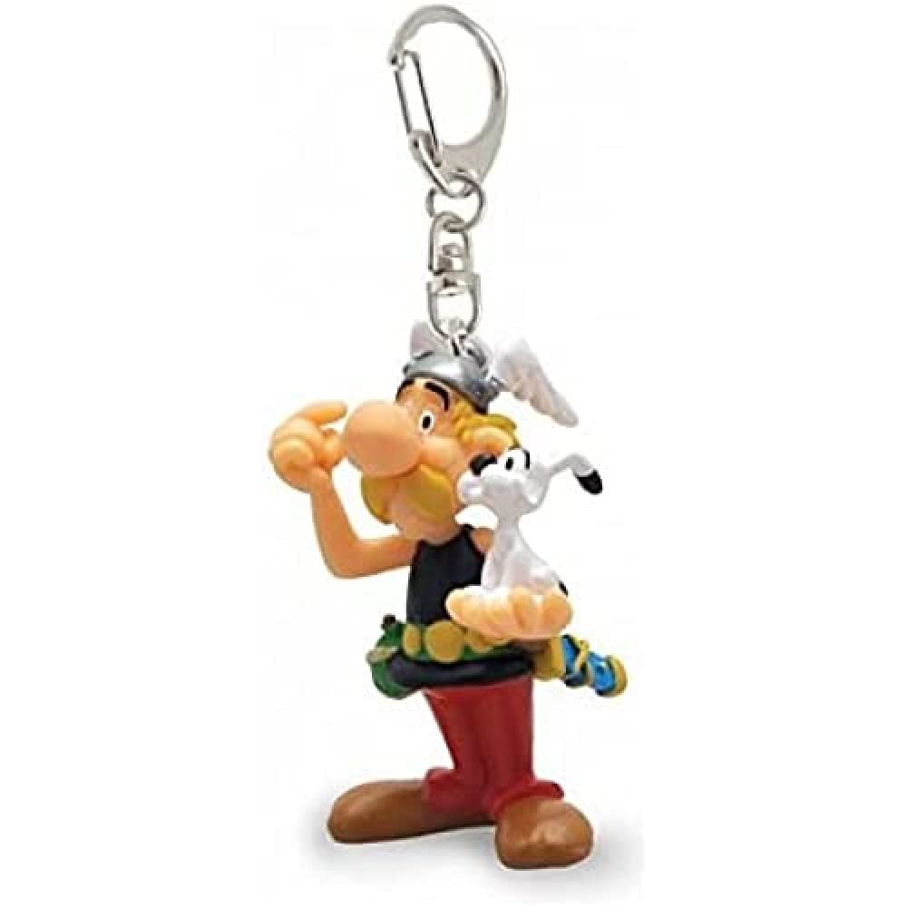 Plastoy Asterix and Idefix Key Ring, 6 cm PVC Figurine, Unisex-Adults, Mulitcolor