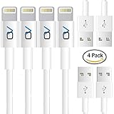 (4 Pack) [Apple MFi Certified] iPhone 6 Cord Lightning Cable Charging Connector by OnyxVolt - Fast Syncing Speeds to iPhone 5/6 iPad (Compatible with iOS 8) (4x 1m / 3.2ft Cord)!