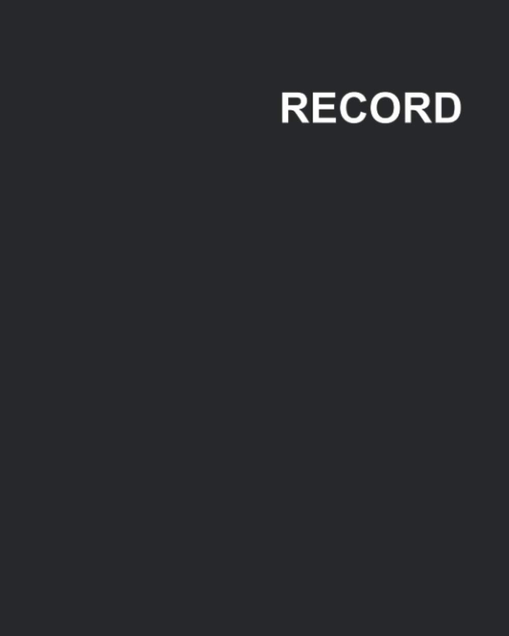 Office Record Log Book: 8" X 10" 200 Pages Ruled (Lined) Black Notebook