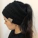 GuGio Women's Ponytail Messy Bun Knite Beanie Winter Warm Stretch Hat Skull Cap