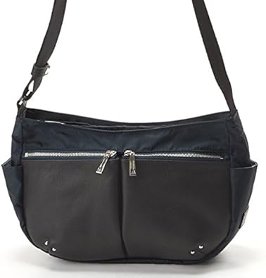 Amazon イザック Y Saccs バッグ ナイロンレザーコンビショルダー ネイビー 1サイズ Y Saccs イザック ショルダーバッグ