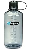 NALGENE Tritan 1-Quart Narrow Mouth BPA-Free Water Bottle (Grey, 2 Count)