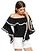 Zeagoo Women Off The Shoulder Top Bell Sleeve Floral Print Blouse
