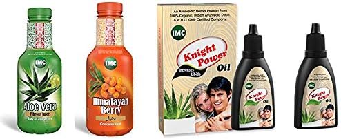 Imc Imc Aloe Vera Fibrous Juice, Himalayan Berry Juice & Knight Power Oil - Combo Of 4
