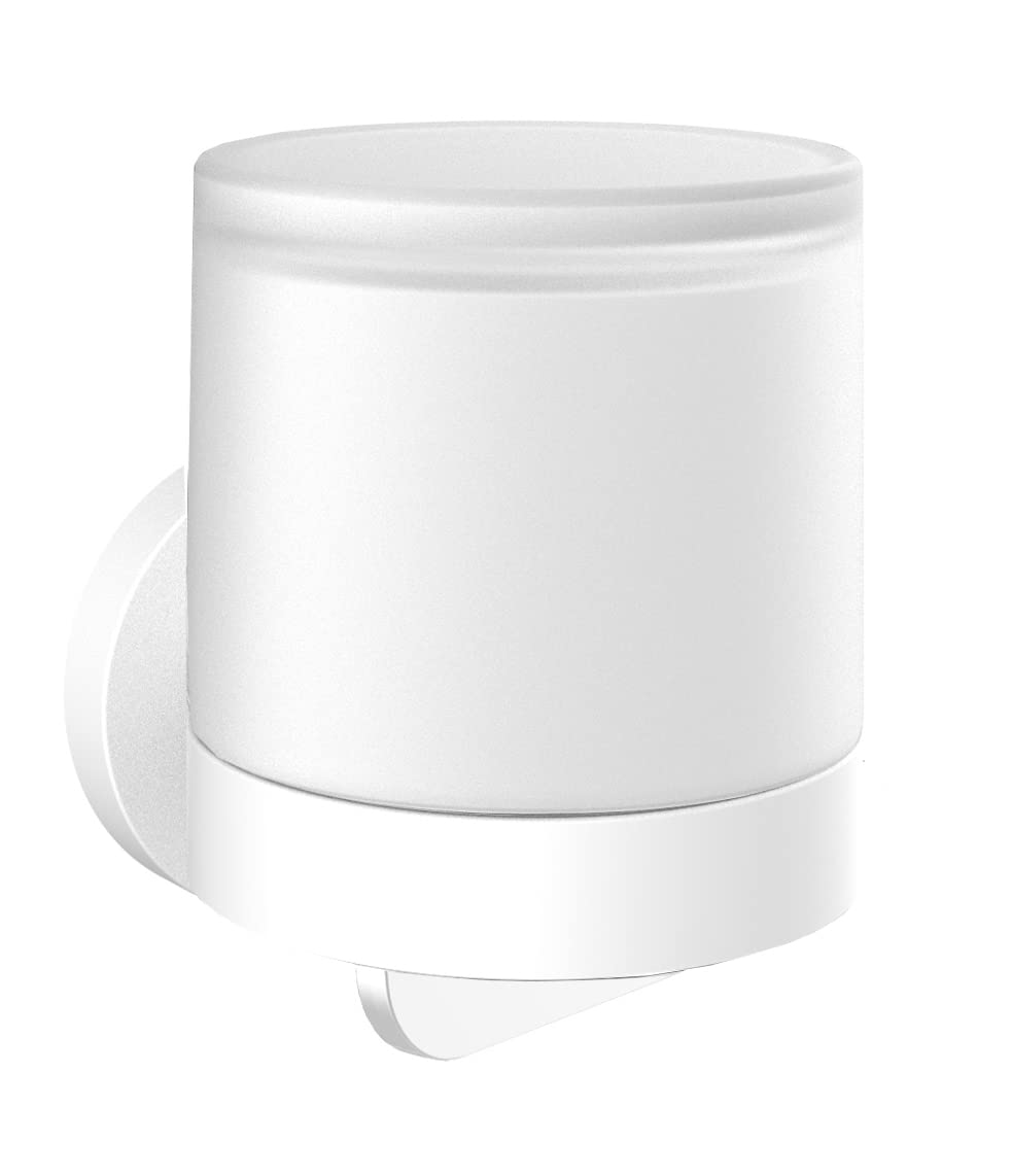 emco Round Soap Dispenser with One-Handed Operation for Wall Mounting for Screwing or Gluing Wall Soap Dispenser for Soap in Matt White