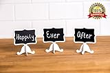Mini Chalkboard Place Cards with Easel Stand DELUXE for Wedding (12 Sets) Message Board Signs, Parties, Table Top Numbers, Food Signs and Special Event Decoration. JordanLee Product