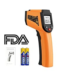 Termómetro infrarrojo digital con pistola de temperatura láser sin contacto de 122.0 °F a 752.0 °F ( 58 °F a 752 °F)