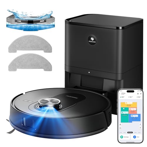 Proscenic Q8 Max Robot Vacuum Cleaner with Wiping Function, 8000 Pa 200 Min Vacuum Cleaner Robot with 3L Dust Bag, LiDAR Navigation with 5 Maps & Line Laser Obstacle Avoidance, Control via App Alexa Siri