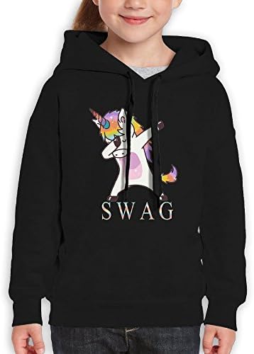 Swag Dabbing Unicorn Youth Pullover Hood Girls Boys Hooded Sweatshirt L Performance Hoodies