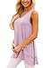 Alvaq Women's Casual Sexy Plus Size Cotton Sleeveless Tank Tops Tunic Purple