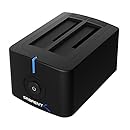 Sabrent USB 3.0 to SATA Dual Bay External Hard Drive Docking Station for 2.5 or 3.5in HDD, SSD with Hard Drive Duplicator/Cloner Function [4TB Support] (EC-HDD2)