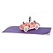 CUTE POPUP - Anniversary Card with Bride and Groom in Wedding Car Design, Valentines Day Card, Thinking of You Card, Birthday Card, Surprising Present for Couple, Wife and Husband