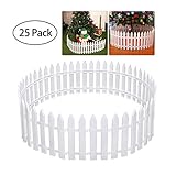 V-Best 25 Pcs White Plastic Picket Fence Christmas