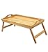 urbanfit Bamboo Bed Tray Table with Folding Legs, Portable Bed Breakfast Serving Trays for Eating, Reading, Laptop, Working