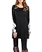 OUGES Women's Long Sleeve Lace Casual Loose Tunic Tops(Black,XL)