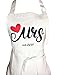 Aprons Gift Set with His and Hers Aprons,Heart-Shaped Ring Dish,Mr. and Mrs. Est. 2018 Kitchen Cooking Set with Gift Box, Funny Cooking Bibs for Wedding Marriage Newlyweds(Set of 2) (Heart)