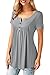 Womens Shirts and Blouses Short Sleeve Summer Casual Tunic Tops For Women Grey M