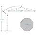 COBANA 10' Offset Hanging Patio Umbrella Freestanding Outdoor Parasol Adjustable Market Umbrella, 250g/sqm Polyester, Red