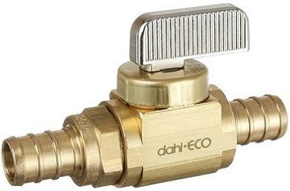 1/2" PEX Crimp x 1/2" PEX Crimp In-Line Straight Ball Valve, Lead Free (Rough Brass) {521-PX3-PX3}