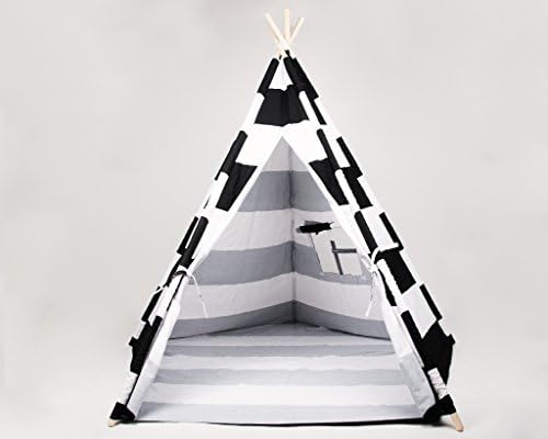Stellavolta TP5P-BKS KIDS Teepee Large 5-Pole in Jet Black Stripes