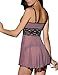 Niveltm Sexy Lingerie Lace Nightwear Perspective Sleepwear Underwear (XXL, Mauve)