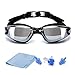 Anti Fog UV Protection Clear Swimming Goggles Bundle with Nose Clip, Ear Plugs and Protection Case