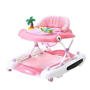 Dream on Me 2-in-1 Aloha Fun Activity Baby Walker in Pink, Easily Convertible Baby Walker, Adjustable Three Position…