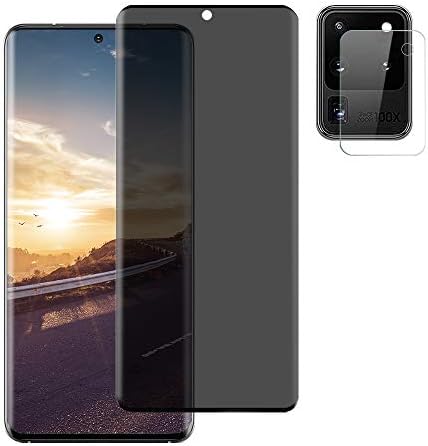 [1 + 1 Camera Lens Protector] Galaxy S20 Extremely Privateness Display Protector, [9H Hardness] [Tempered Glass] [Anti-spy] [Scratch-resistant] [3D Touch] Movie appropriate for Samsung Galaxy S20 Extremely (6.9 inch)