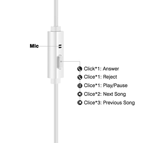 Earbuds, HokoAcc In-Ear Headphones Noise Isolation Headsets Heavy Bass Earphones with Microphone for iPhone Samsung iPad and Most Android Phones