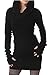 Clearance Sale! Women Hoodies Dress,Canserin Women Autumn Winter Long Sleeve Hoodies Pure Color Hooded Sweatshirt Dress Slim Fit Coat Mini Skirt (M, Black)