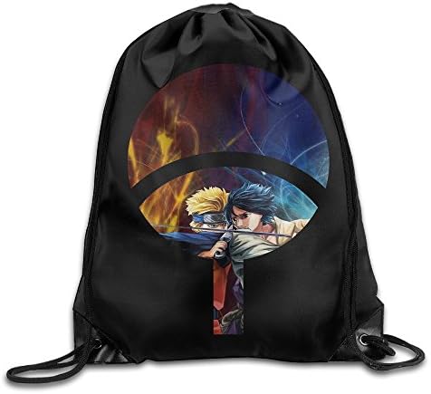 VOLTE Uchiha Sasuke Japanese Comic Naruto Shippuden Drawstring Bags Travel White Backpack Sport Bag For Men &amp; Women School Travel Backpack For Teens College