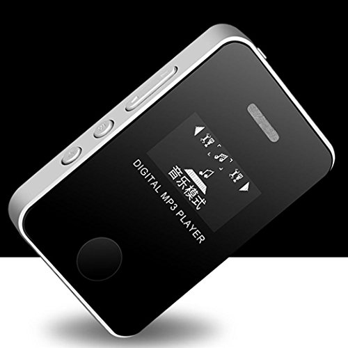 Unpara Portable Exquisite USB MP3 Music Media Ultra-small Player With LCD Screen Support 16GB Micro SD TF Card (Black)