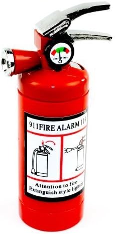 Novelty Fire Extinguisher Lighter with LED Light and Butane Refillable by Smoke Mart