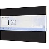 Moleskine Art Watercolor Block, Hard Cover, Large (5" x 8.25") Plain/Blank, Black, 20 Pages, 8053853603234